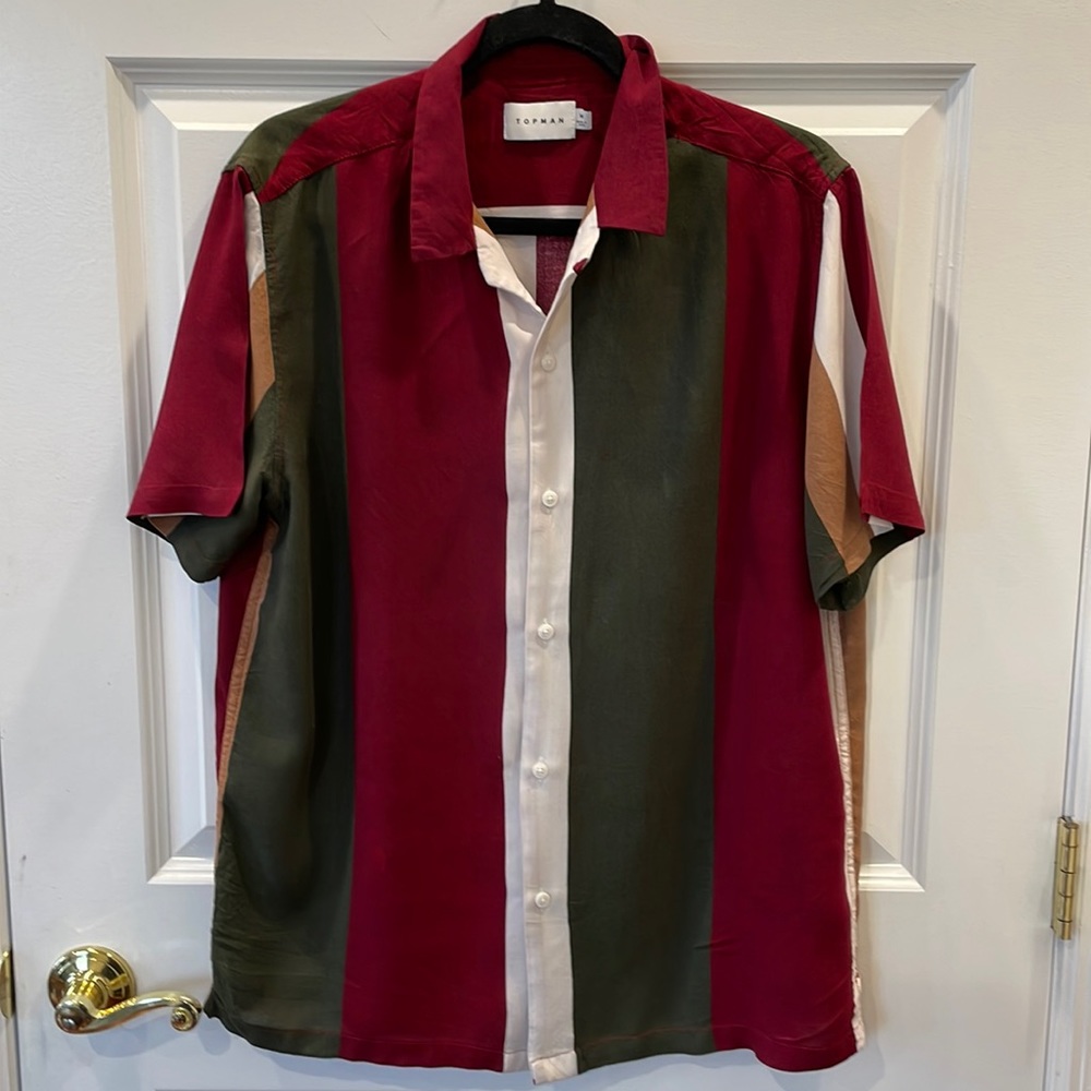 Men’s Topman Multicolored Striped Button Down Shirt M
